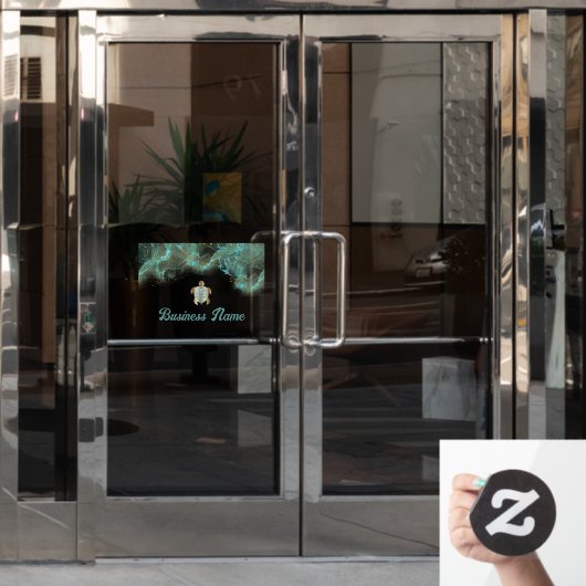 gesimuleerde glitter zee turtle window cling raamsticker (Kantoordeur)