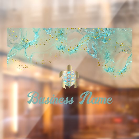 gesimuleerde glitter zee turtle window cling raamsticker (Vel 2)