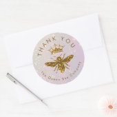 gesimuleerde glitterbij bedankt ronde sticker (Envelop)
