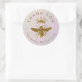 gesimuleerde glitterbij bedankt ronde sticker (Tas)