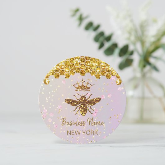 gesimuleerde glitterbij kaart (Staand voorkant)