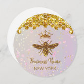 gesimuleerde glitterbij kaart (Voorkant / Achterkant)