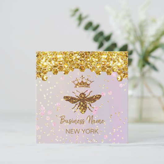 gesimuleerde glitterbij kaart (Staand voorkant)