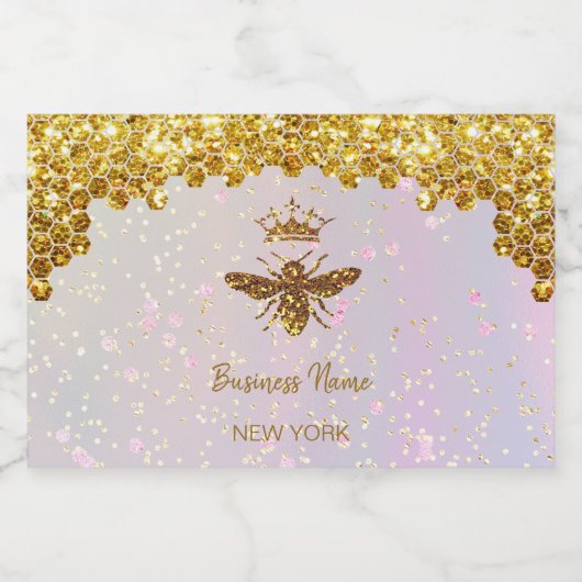 gesimuleerde glitterbij likeurfles etiket (Enkel label)