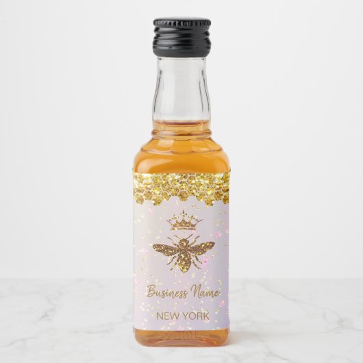 gesimuleerde glitterbij likeurfles etiket (Voorkant)