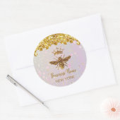 gesimuleerde glitterbij ronde sticker (Envelop)