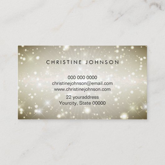 gesimuleerde glitterbij visitekaartje (Achterkant)