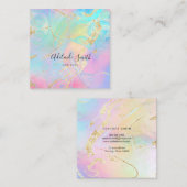 gesimuleerde glitterdetails FAUX irisdecence Vierkante Visitekaartje (Voorkant / Achterkant)