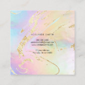 gesimuleerde glitterdetails FAUX irisdecence Vierkante Visitekaartje (Achterkant)