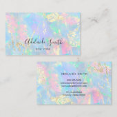 Gesimuleerde glitterdetails op pastelopaal visitekaartje (Voorkant / Achterkant)