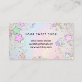 gesimuleerde glittergevoelige pastelregenboog visitekaartje (Achterkant)