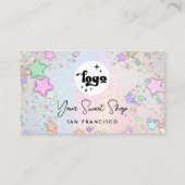 gesimuleerde glittergevoelige pastelregenboog visitekaartje (Voorkant)