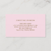 gesimuleerde glitterhoningbij op bleek roze visitekaartje (Achterkant)