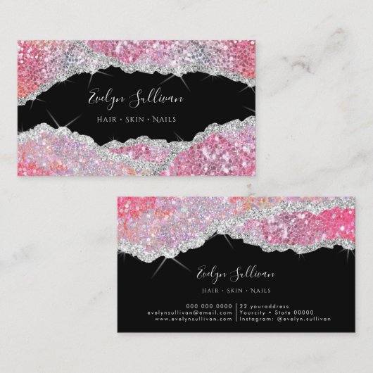 Gesimuleerde glittertextuur visitekaartje (Voorkant / Achterkant)