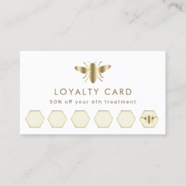 Gesimuleerde gouden folie bijenloyaliteitskaart visitekaartje