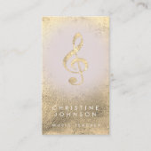 gesimuleerde gouden folie treble sleutel visitekaartje (Voorkant)