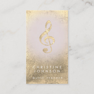 gesimuleerde gouden folie treble sleutel visitekaartje