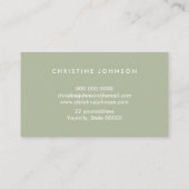 gesimuleerde gouden folie - viool in sage - groene visitekaartje (Achterkant)