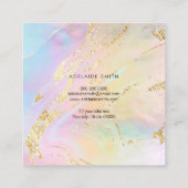 Gesimuleerde gouden glitter pastelkleuren vierkante visitekaartje (Achterkant)