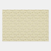 Gesimuleerde Gouden Metaaltypografie Kerstmis Inpakpapier Vel (Voorkant 2)
