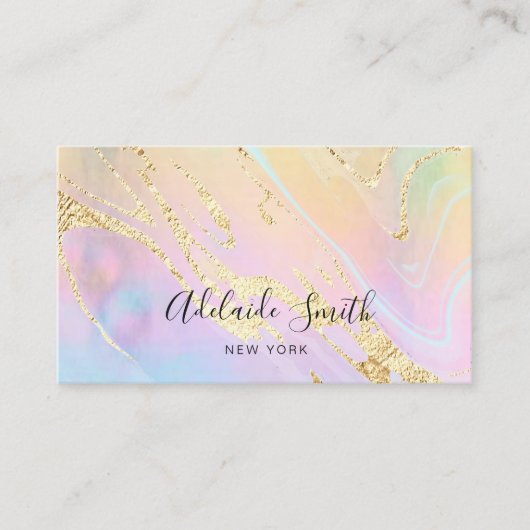 gesimuleerde goudglitter op FAUX-holografisch effe Visitekaartje (Voorkant)