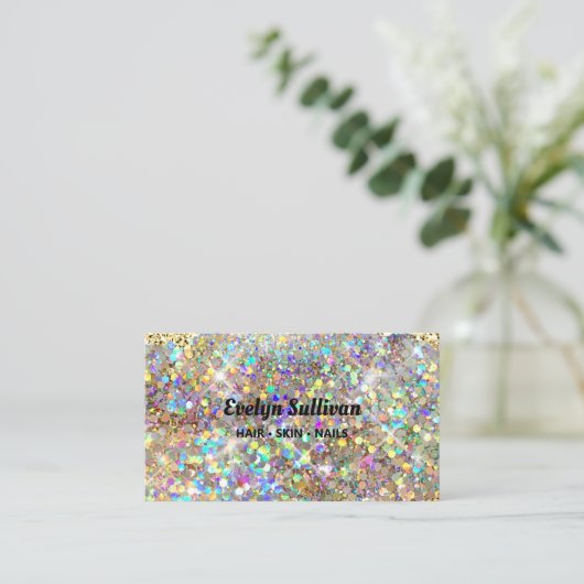 Gesimuleerde goudglittervisitekaartje visitekaartje (Staand voorkant)