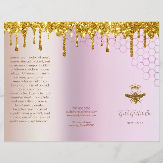 gesimuleerde goudkoninginnenbrochure met glitter (Voorkant)