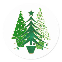 Gesimuleerde groene, gouden folie kerstbomen