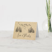 Gesimuleerde Kraft Paper Forest Mountains Weddensc Bedankkaart (Voorkant)