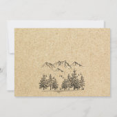 Gesimuleerde Kraft Paper Hand Drawn Mountain Weddi Save The Date (Achterkant)