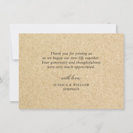 Gesimuleerde Kraft Paper Hand Drawn Mountains Wedu Bedankkaart (Achterkant)