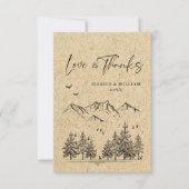 Gesimuleerde Kraft Paper Hand Drawn Mountains Wedu Bedankkaart (Voorkant)