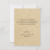 Gesimuleerde Kraft Paper Hand Drawn Mountains Wedu Bedankkaart (Achterkant)