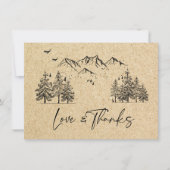 Gesimuleerde Kraft Paper Hand Drawn Mountains Wedu Bedankkaart (Voorkant)