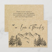 Gesimuleerde Kraft Paper Hand Drawn Mountains Wedu Bedankkaart (Voorkant / Achterkant)