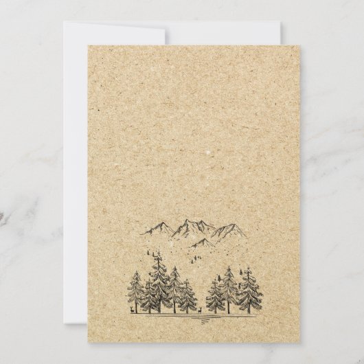 Gesimuleerde Kraft Paper Hand Drawn Mountains Wedu Kaart (Achterkant)