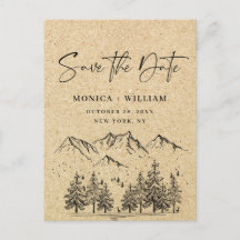 Gesimuleerde Kraft Paper Mountain Save the Date