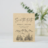 Gesimuleerde Kraft Paper Mountain Save the Date Briefkaart (Staand voorkant)