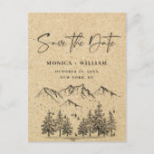 Gesimuleerde Kraft Paper Mountain Save the Date Briefkaart (Voorkant)