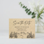 Gesimuleerde Kraft Paper Mountain Save the Date Briefkaart (Staand voorkant)