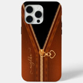 Gesimuleerde lederen hartzipper Case-Mate iPhone case (Achterkant)
