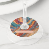 Gesimuleerde marmeren wijn glas labels (Dichtbij)