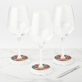 Gesimuleerde marmeren wijn glas labels (Set)