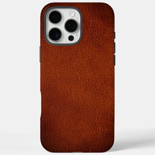 Gesimuleerde natuurlijke donkere rode bruine leder Case-Mate iPhone case (Achterkant)