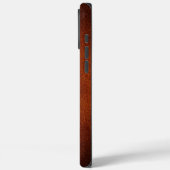 Gesimuleerde natuurlijke donkere rode bruine leder Case-Mate iPhone case (Achterkant / Links)