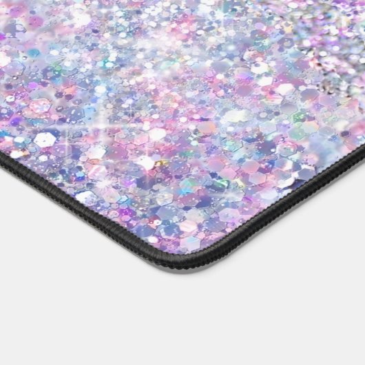 Gesimuleerde paarse chunky glitter bureaumat (Hoek)