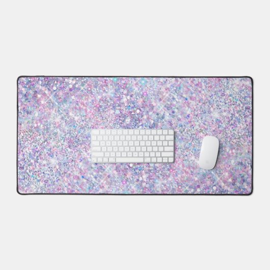 Gesimuleerde paarse chunky glitter bureaumat (Keyboard & Muis)