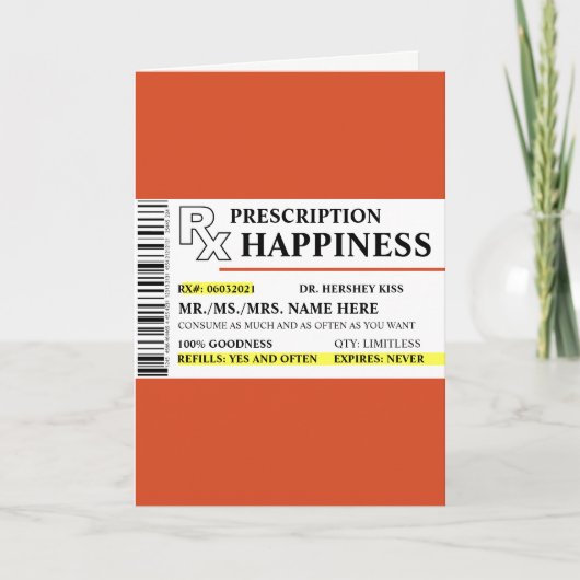 Gesimuleerde receptenfles Funny Verjaardag Kaart (Voorkant)