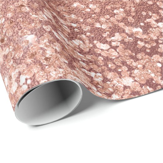 Gesimuleerde Roos goudolie en glittertextuur Cadeaupapier (Rol Hoek)