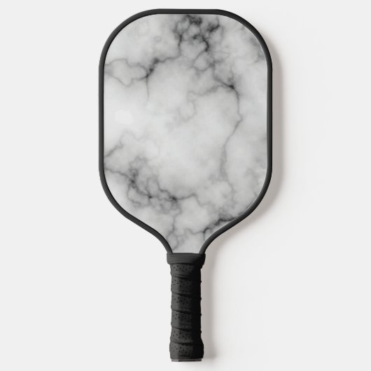 Gesimuleerde witte en zwarte marmer pickleball paddle (Voorkant)